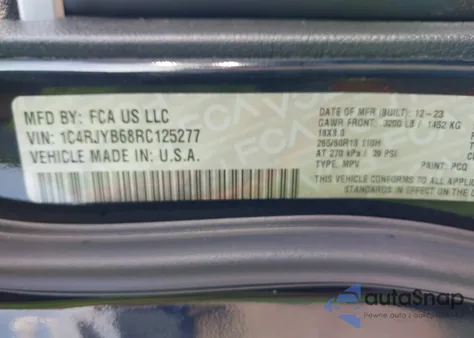 2024 Jeep Grand Cherokee 4Xe from USA, damaged, VIN 1C4RJYB68RC125277